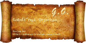 Gabányi Orsolya névjegykártya